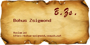 Bohus Zsigmond névjegykártya