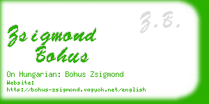 zsigmond bohus business card